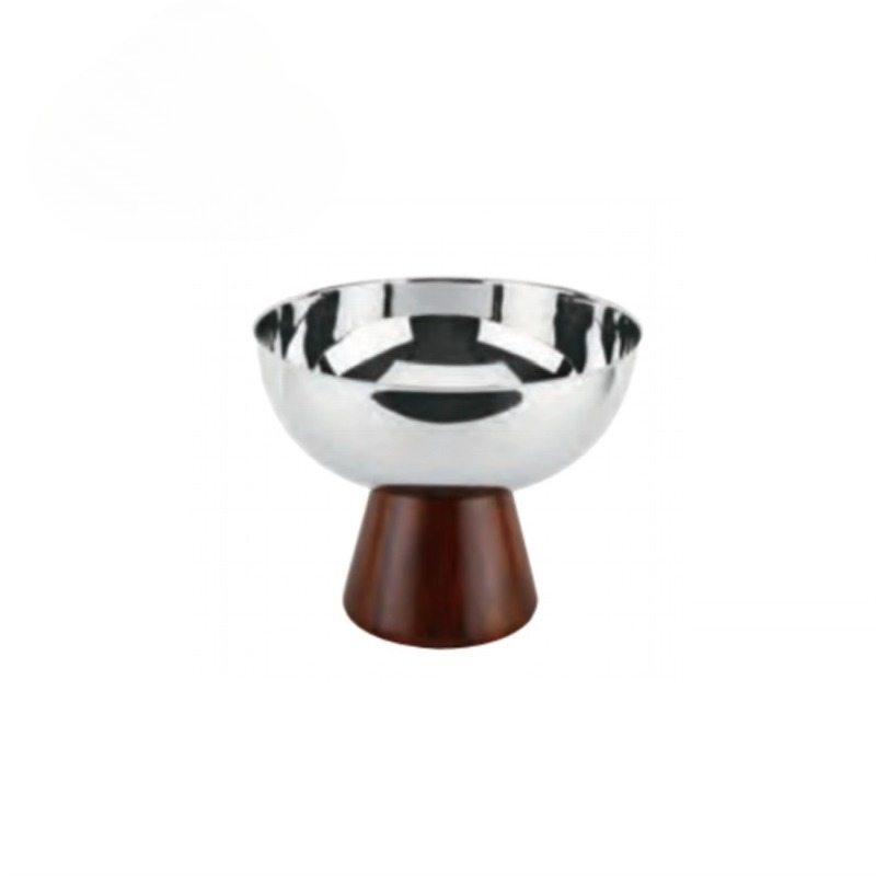 Ice Bucket Silver - Masif ahşap özel metal buz kovası,